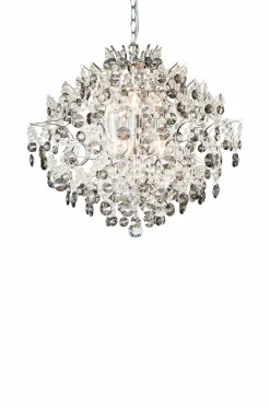 Markslöjd Krystallysekrone HIDDEN GEM 6L Krom/klar/røgfarvet Sale