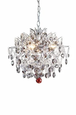 Markslöjd Krystallysekroner>Krystallysekrone HIDDEN GEM 3L Krom/klar/røgfarvet