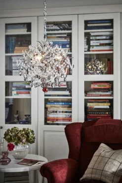 Markslöjd Krystallysekroner>Krystallysekrone HIDDEN GEM 3L Krom/klar/røgfarvet