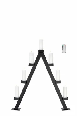 Markslöjd Lysestage Arbor 7L Batteridrevet Sort Discount