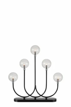 Markslöjd Lysestage Enys 5L Sort/klar Clearance