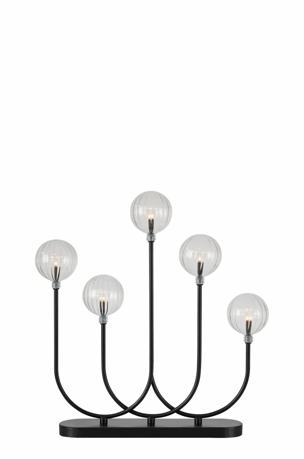 Markslöjd Lysestage Enya 5L Sort/klar Outlet