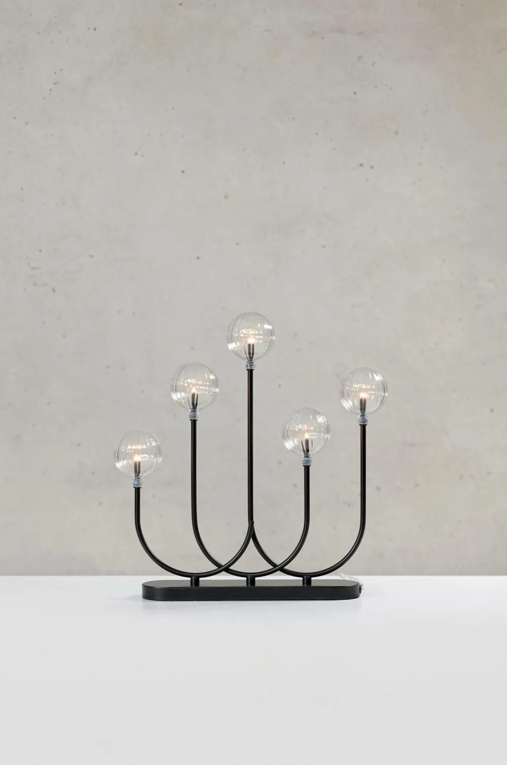 Markslöjd Lysestage Enya 5L Sort/klar Outlet