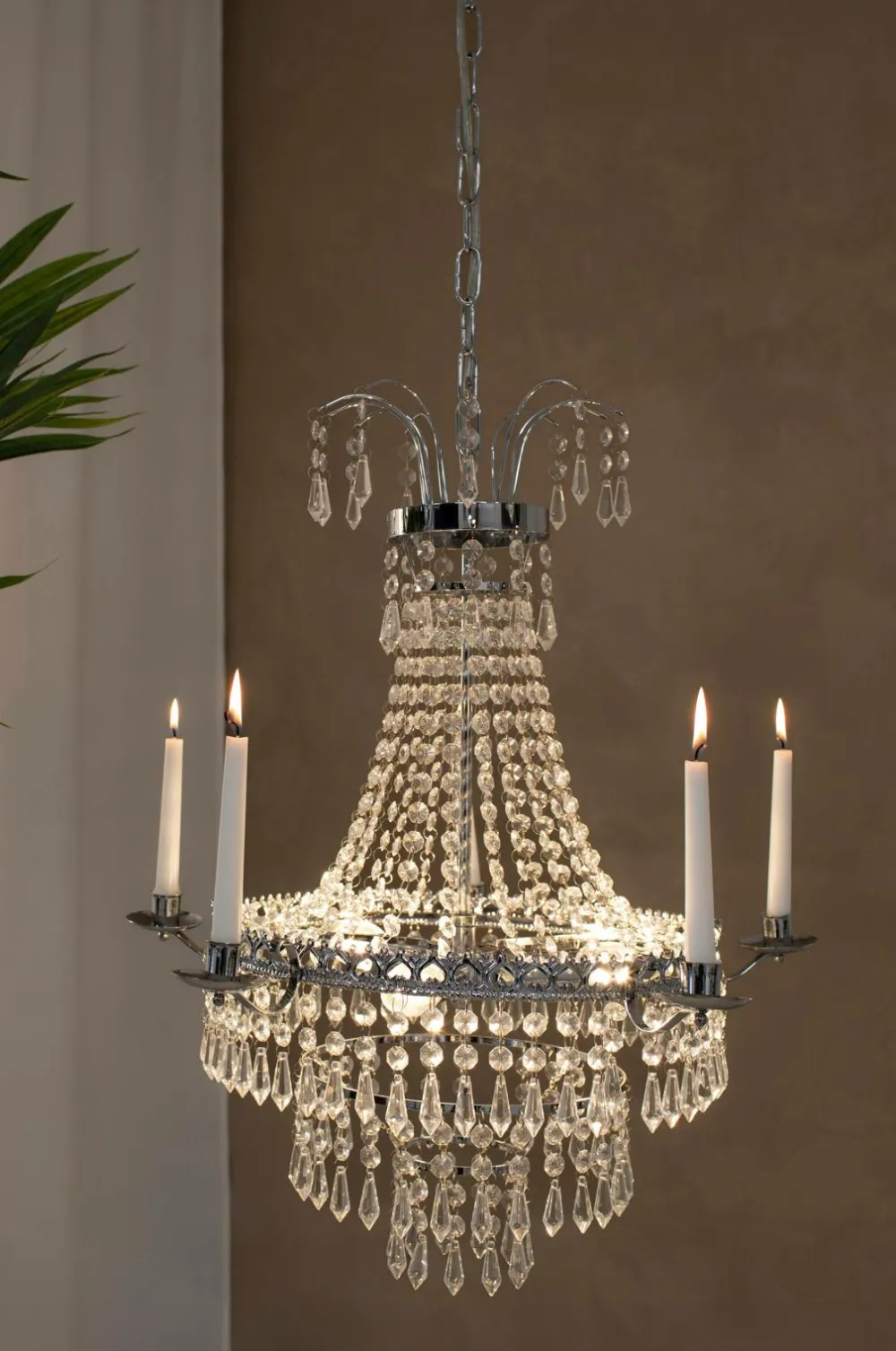 Markslöjd Krystallysekroner>MARIELUND Lysekrone 3L /MC Krom