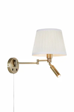 Markslöjd Væglamper>Væglampe Pivot Offwhite/Antique Brass