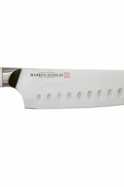 Markus Aujalay Knivsæt Damaskus 3 dele Nikkelpletteret messing Discount