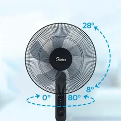 Midea Gulvvifte 3 hastigheder og fjernbetjening, sort No color Clearance