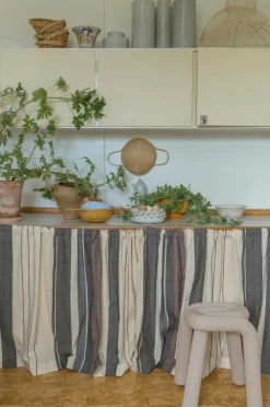 Mimou Gardinkapper>Bistro gardin Håndvævet bomuld Indigoblå