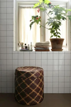 Mimou Bliss Check Kurv med låg L Brun