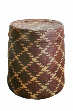 Mimou Bliss Check Kurv med låg L Brun