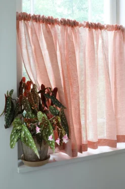 Mimou Gardinlængder Med Løbegang>Cafégardin Kelly dobbelt bredde Koralrosa