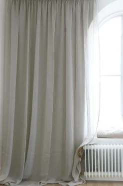 Mimou Hørgardiner>Gardin Kelly, hørlærred, dobbelt bredde Ljus natur