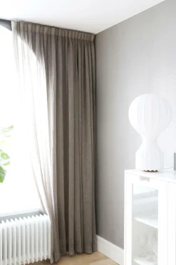 Mimou Hørgardiner>Gardin Kelly, hørlærred, dobbelt bredde Natur