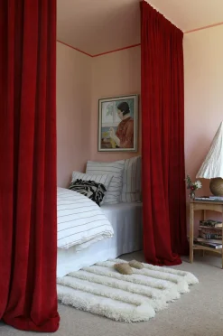 Mimou Velourgardiner>Gardin Velour Red