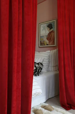 Mimou Velourgardiner>Gardin Velour Red