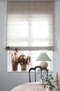 Mimou Liftgardin Ellie halvlærred 220 cm høj Naturrosa Discount