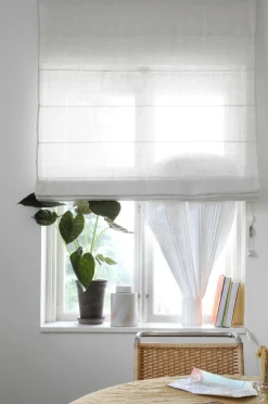 Mimou Foldegardiner>Liftgardin Ellie halvlærred 220 cm høj Hvid