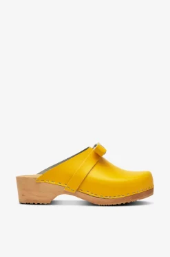 Mimou Sko>Træsko med sløjfe Gul