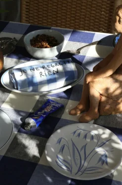 Mimou Køkkentekstiler>Viskestykke Je Ne Regrette Blue