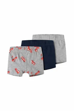 Name it Undertøj>Boksershorts nmmTights Grey Firetruck 3-pak Grey melange