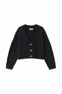 Name it Cardigan nkfHolly Boxy Short Knit Card Dark grey melange Discount