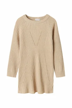 Name it Kjole NkfRikine LS Knit Dress PB Doeskin Best