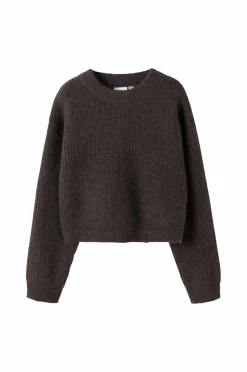 Name it Pullover nkfHolly LS Boxy Short Knit Seal brown Clearance