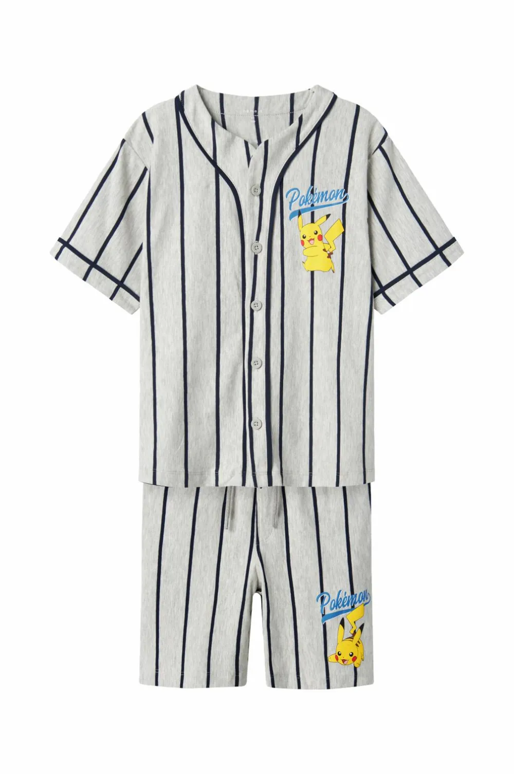 Name it Skjorte + shorts nkmMaska Pokemon Nreg Shortsset Sky Light grey melange Clearance