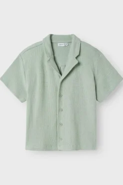 Name it Skjorte nkmHivaj SS Nreg Shirt Aqua gray Discount