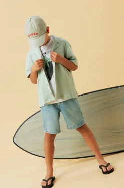 Name it Skjorte nkmHivaj SS Nreg Shirt Aqua gray Discount