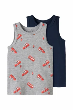 Name it Toppe & T-Shirts>Tanktop nmmTank Grey Firetruck 2-pak Grey melange