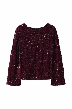 Name it Top nkfRusitta LS Bow Bordeaux Hot