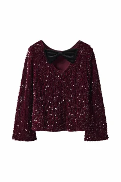 Name it Top nkfRusitta LS Bow Bordeaux Hot