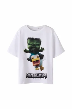 Name it Toppe & T-Shirts>T-shirt nkmNif Minecraft SS Bright white