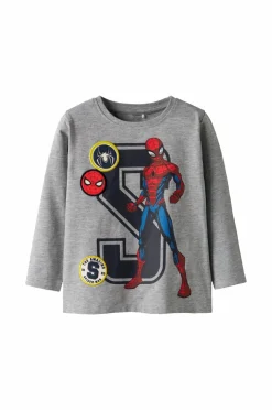 Name it Toppe & T-Shirts>T-shirt nmmDeep Spider LS Grey melange