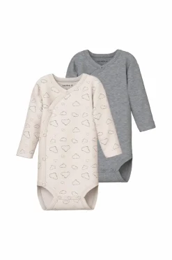 Name it Bodies>baby Bodyer nbnBody LS Wrap Cloud 2-pak Jet stream