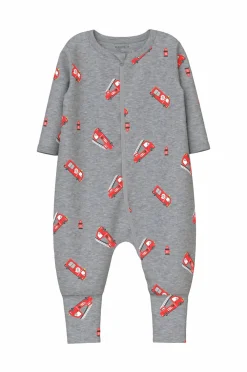 Name it baby Pyjamasoverall nbmNightsuit Zip FF Firetruck NO 2-pak Grey melange New