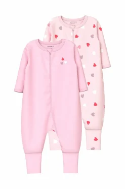 Name it Nattøj & Homewear>baby Pyjamasoverall nbfNightsuit Zip FF Car. Heart N 2-pak Carinaria