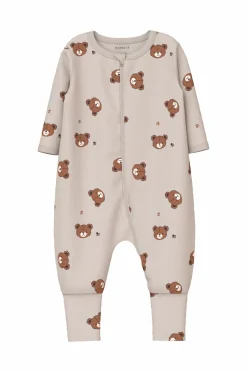 Name it Nattøj & Homewear>baby Pyjamasoverall nbnNightsuit Zip FF Pumice Bear 2-pak Pumice stone