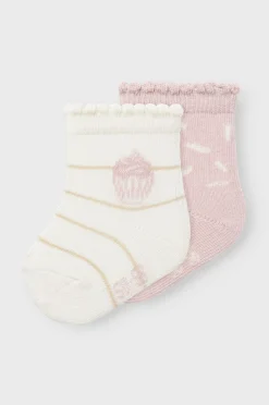 Name it Undertøj & Badetøj>baby Strømper nbfNupcake 2-pak Cloud dancer