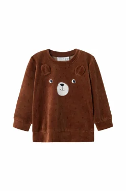Name it baby Sweatshirt nbnNalwin LS Velour Pecan pie Clearance