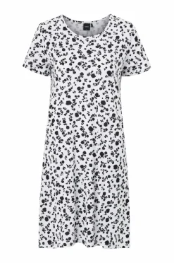 Nanso Natkjole Ladies Big Shirt Roosa Black and white