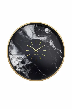 NeXtime Vægur Marble Duo 48 cm Guld/Sort