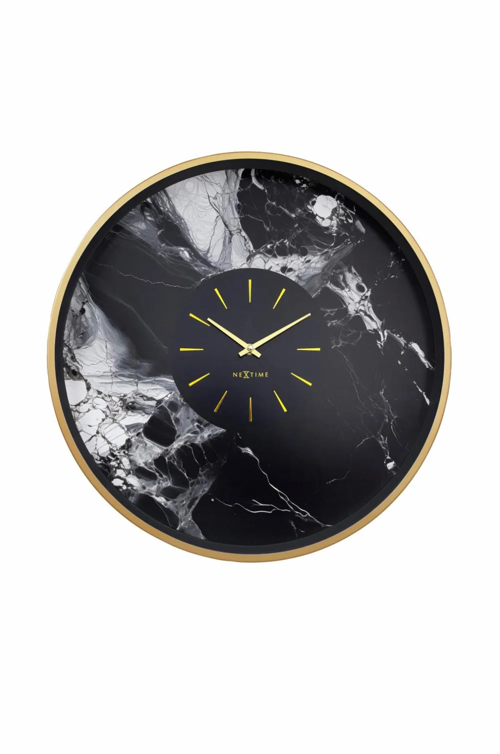 NeXtime Vægur Marble Duo 48 cm Guld/Sort