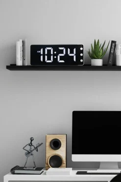 NeXtime Vægure>Vægur/bordur Digital 27 cm Svart/Röd Sort/hvid