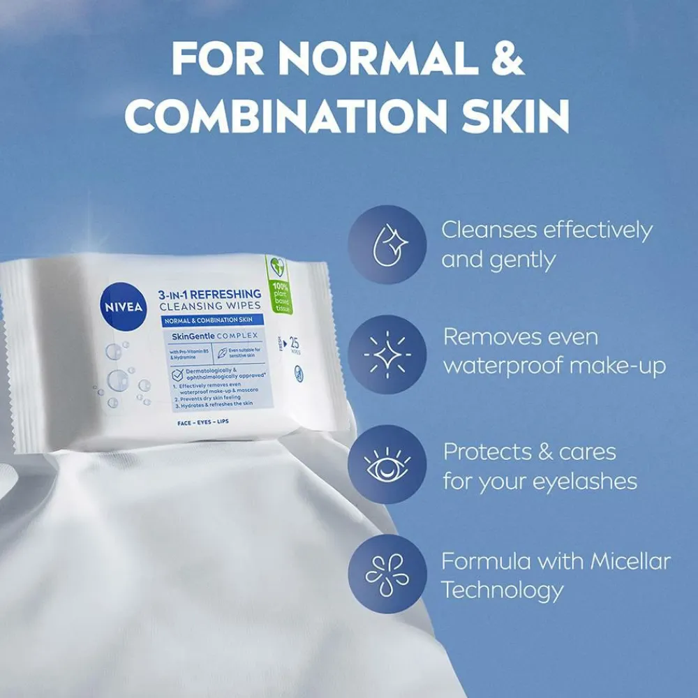 Nivea Ansigtsservietter Refreshing Cleansing Wipes 25 stk. Outlet