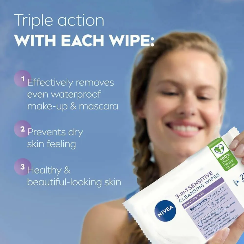 Nivea Ansigtsservietter Sensitive Cleansing Wipes 25 stk No color Discount