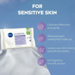 Nivea Ansigtsservietter Sensitive Cleansing Wipes 25 stk No color Discount