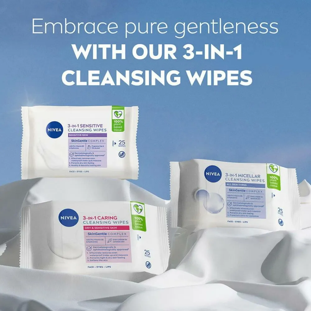 Nivea Ansigtsservietter Sensitive Cleansing Wipes 25 stk No color Discount