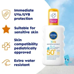 Nivea Solbeskyttelse>Kids Sensitive Protect & Play Sun Spray SPF50+ 200 ml No color